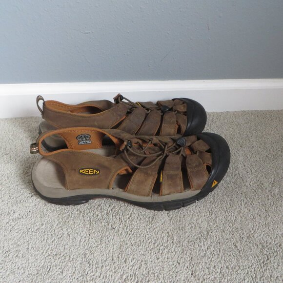 Keen Mens Newport Leather Sandals Size 14 Brown Closed Toe Waterproof